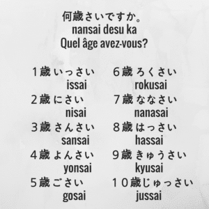 comment dire l'âge pour se présenter en japonais